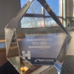 Prijs genomineerde Ondernemersprijs Haarlemmermeer en Schiphol 2023 4Building Beeldje