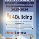 Prijs genomineerde Ondernemersprijs Haarlemmermeer en Schiphol 2023 4Building Oorkonde